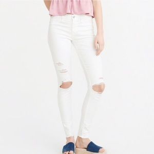 A& F white ripped jeans
